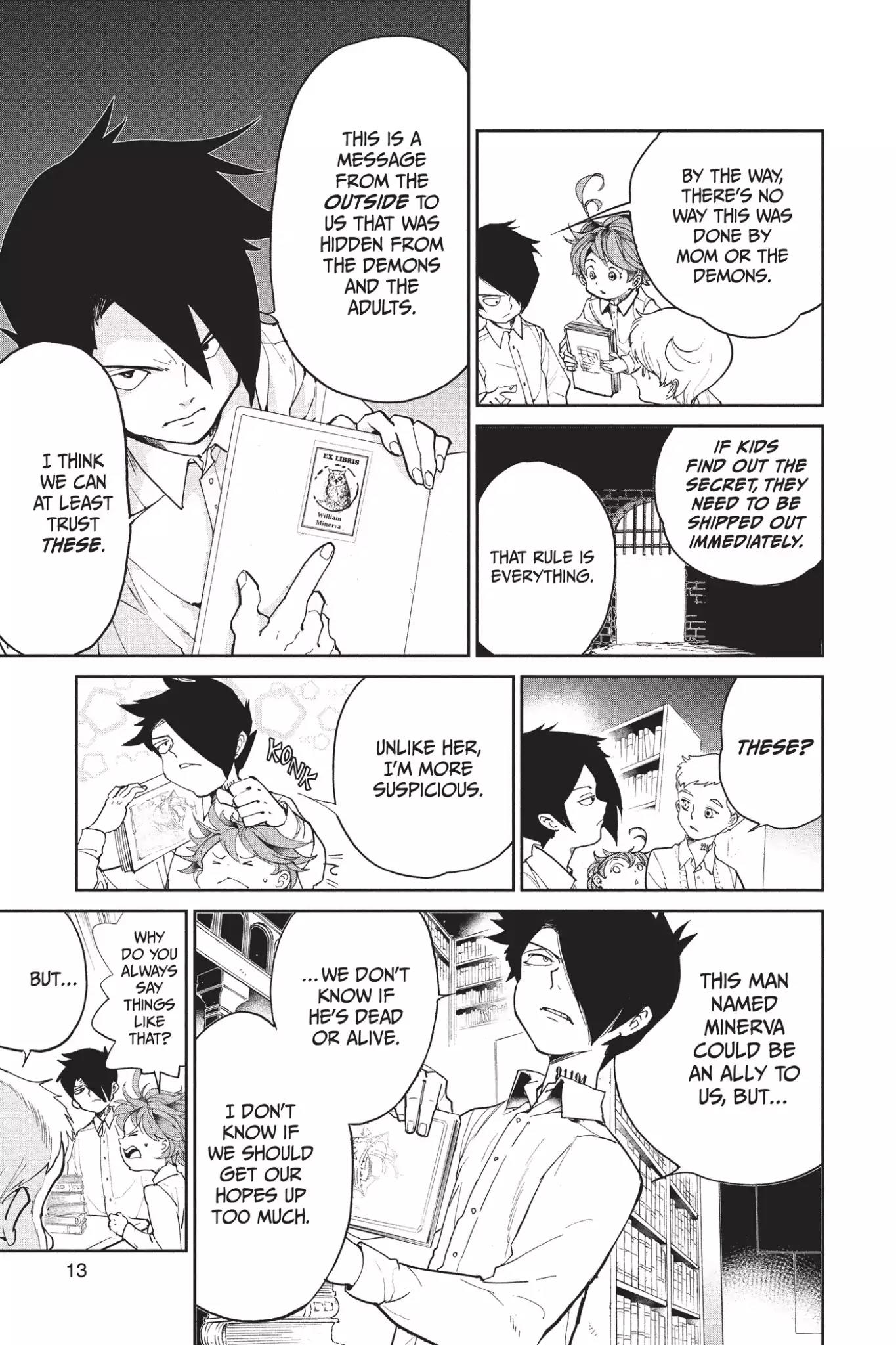 Yakusoku no Neverland Chapter 17 page 13 - Chapter 17: The Secret Room and William Minerva, Part 2
