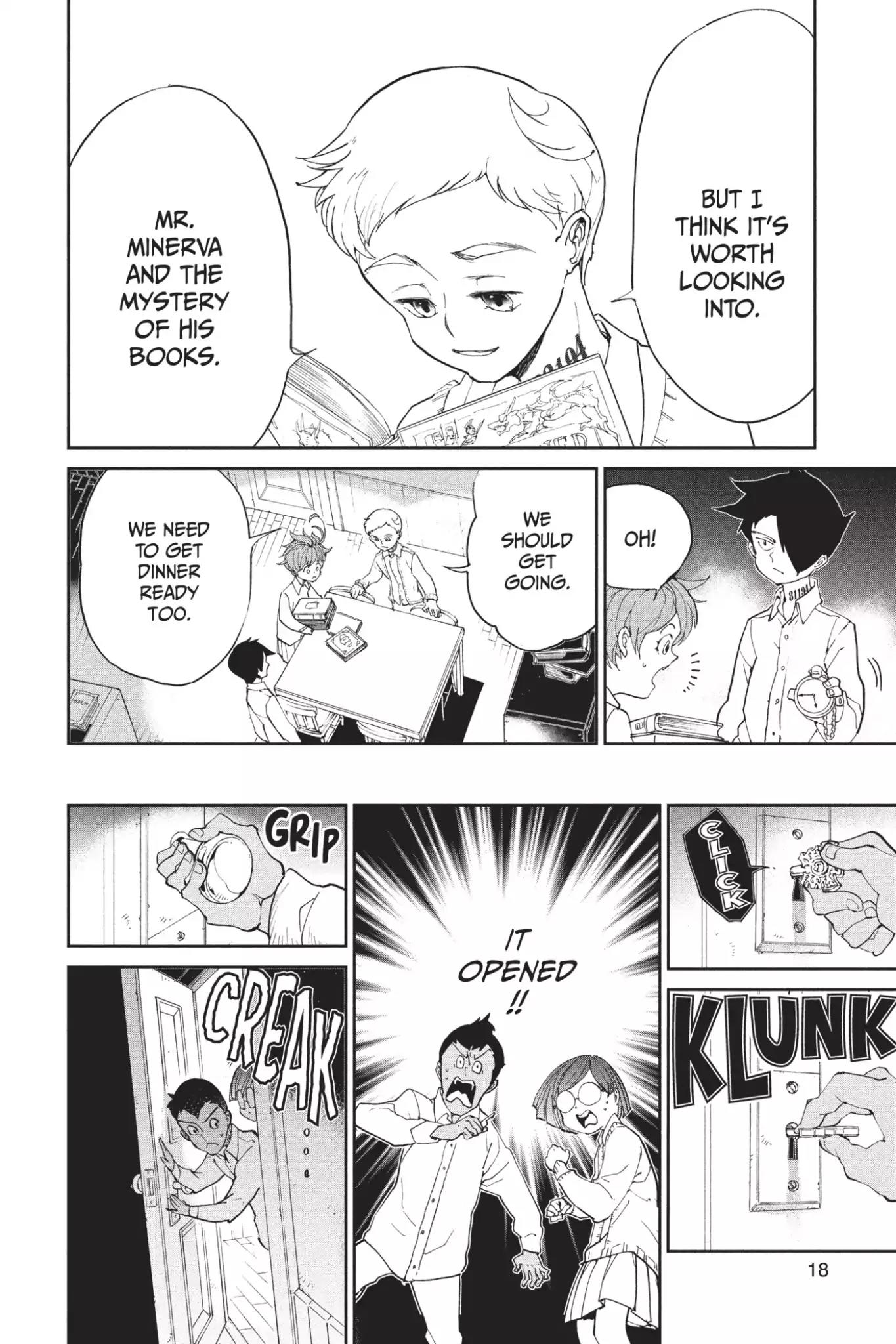 Yakusoku no Neverland Chapter 17 page 18 - Chapter 17: The Secret Room and William Minerva, Part 2