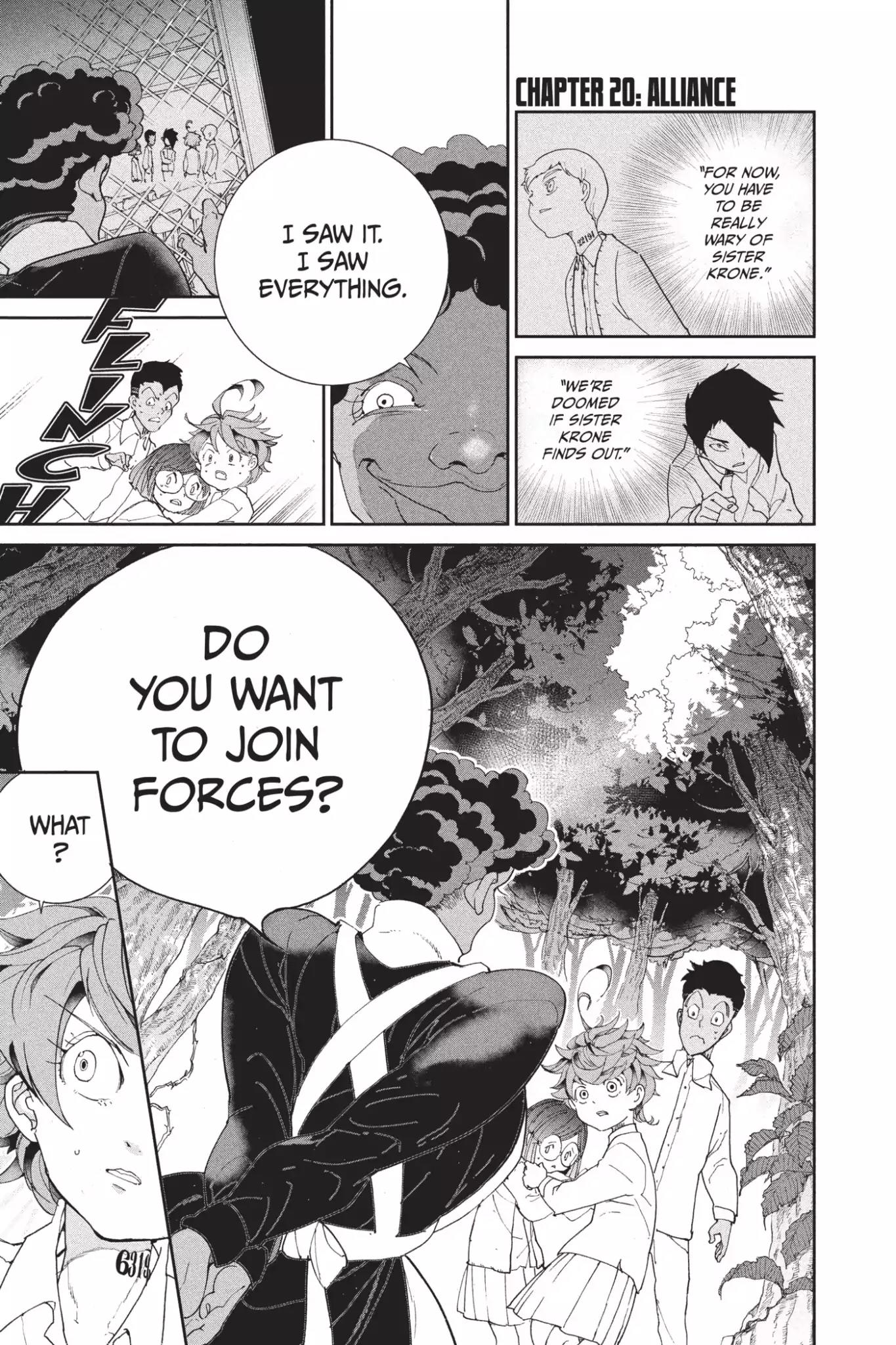 Yakusoku no Neverland Chapter 20 page 1 - Chapter 20: Alliance