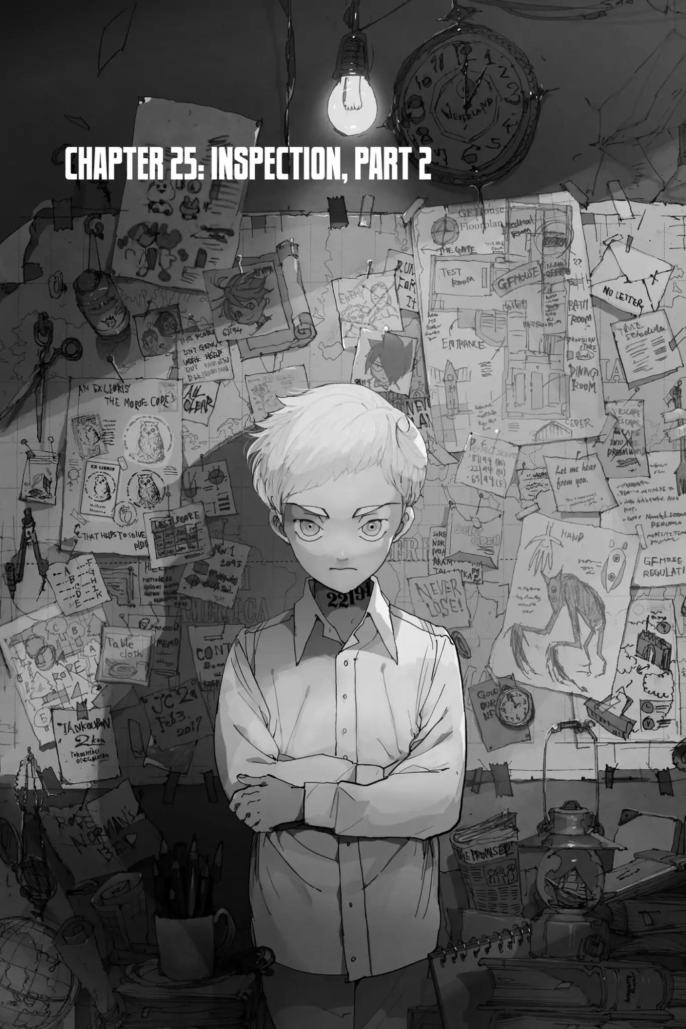Yakusoku no Neverland Chapter 25 page 1 - Chapter 25: Inspection, Part 2