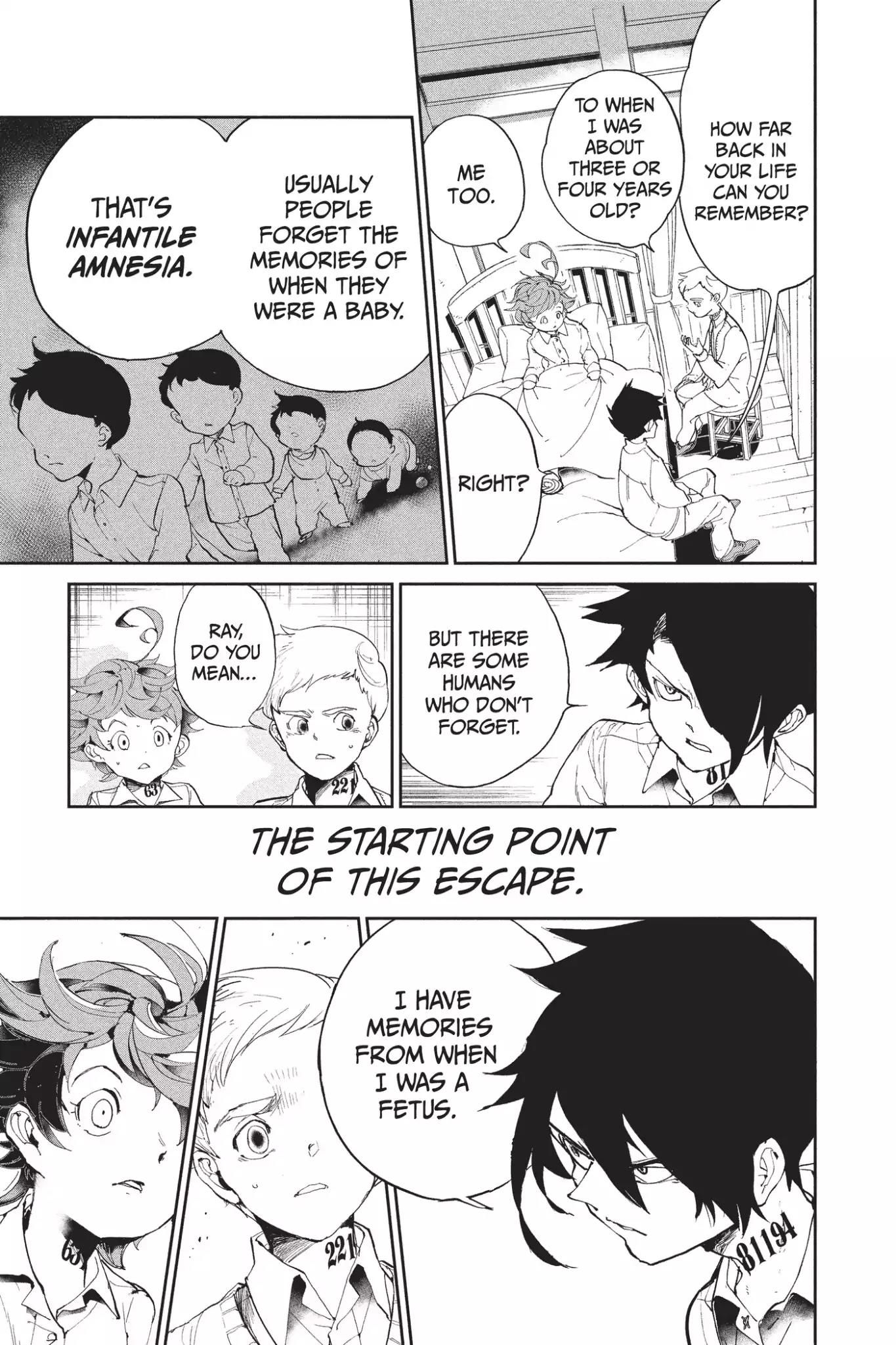 Yakusoku no Neverland Chapter 28 page 3 - Chapter 28: Concealment, Part 1