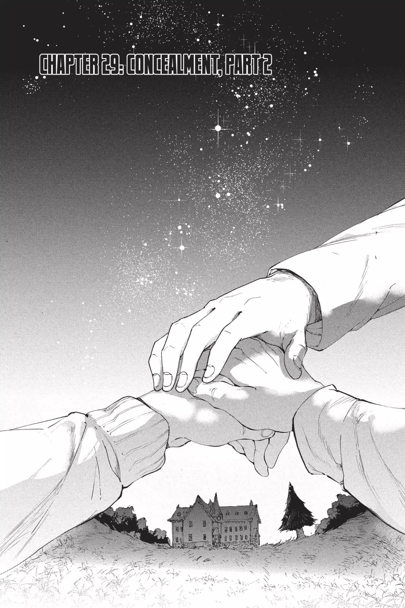 Yakusoku no Neverland Chapter 29 page 1 - Chapter 29: Concealment, Part 2
