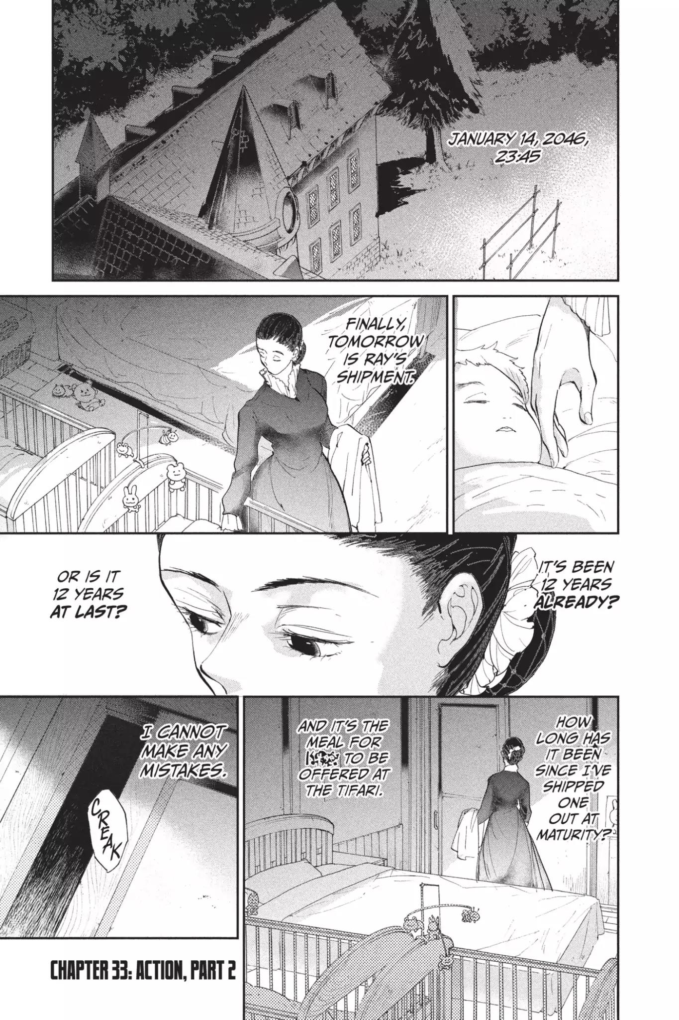 Yakusoku no Neverland Chapter 33 page 1 - Chapter 33: Action, Part 2