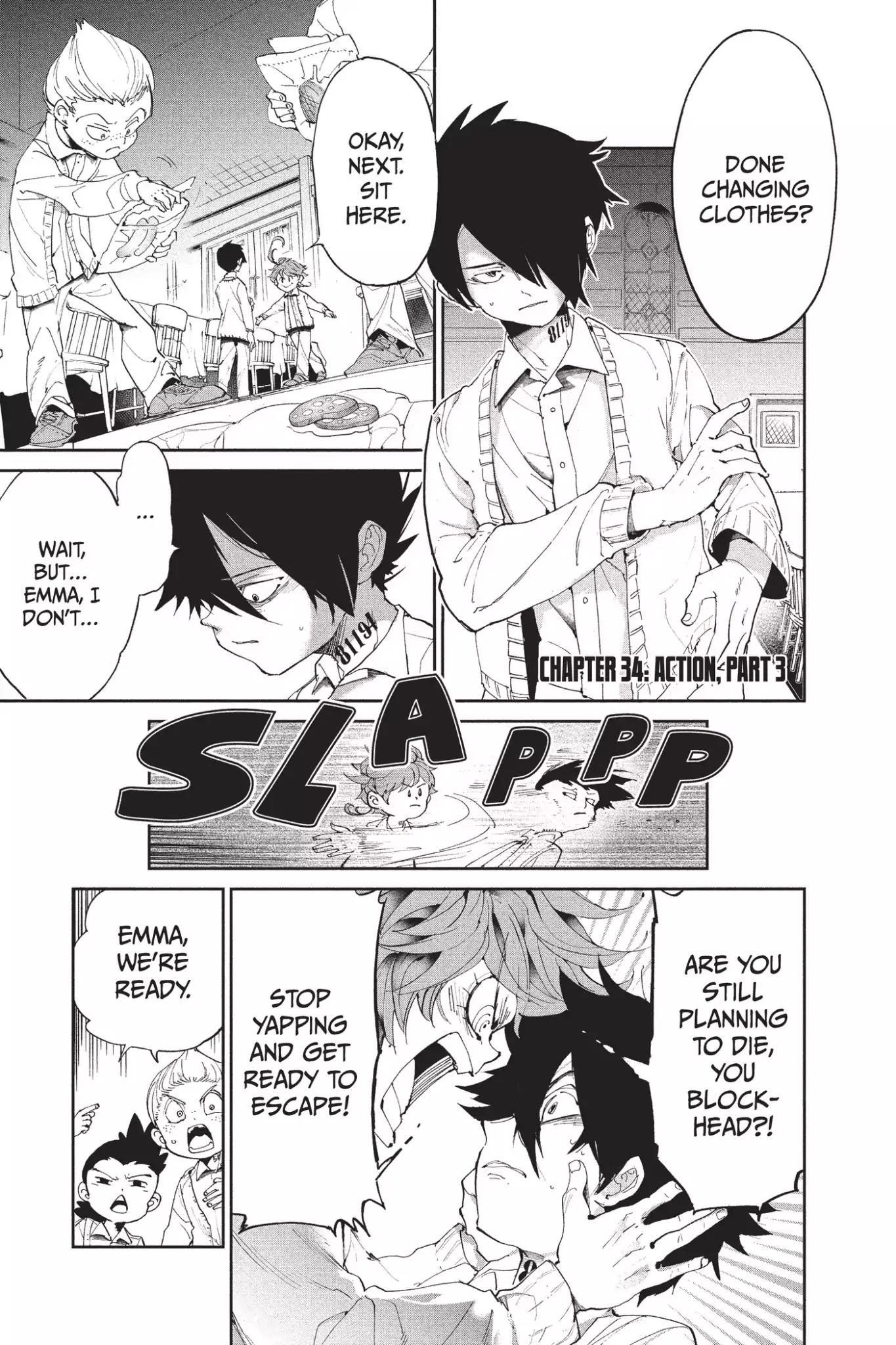 Yakusoku no Neverland Chapter 34 page 1 - Chapter 34: Action, Part 3