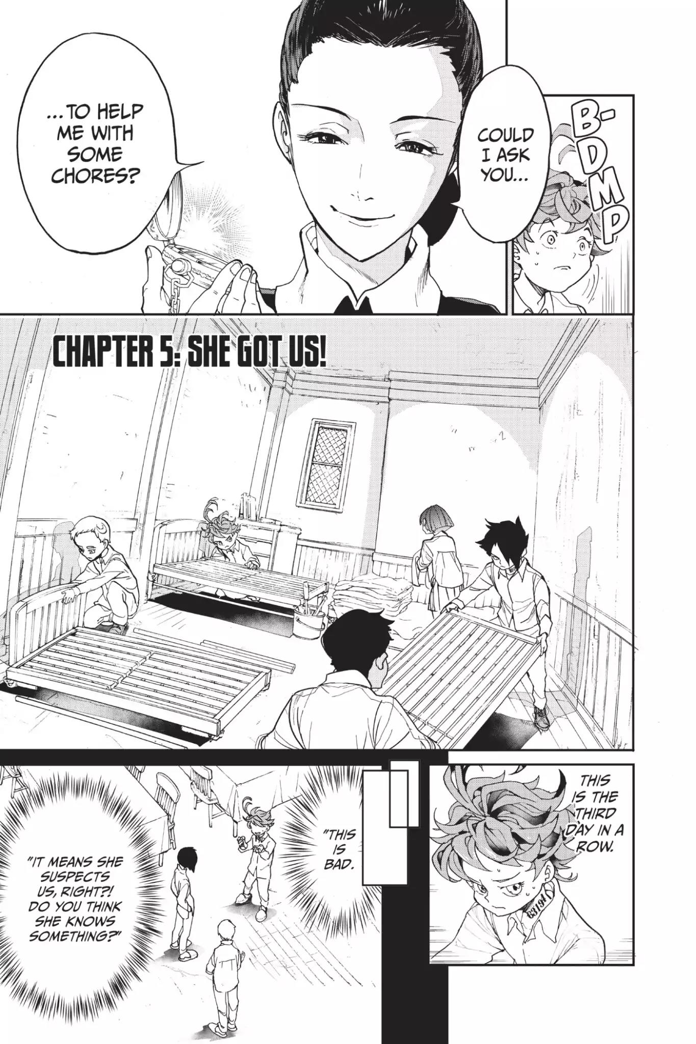 Yakusoku no Neverland Chapter 5 page 3 - Chapter 5: She Got Us!