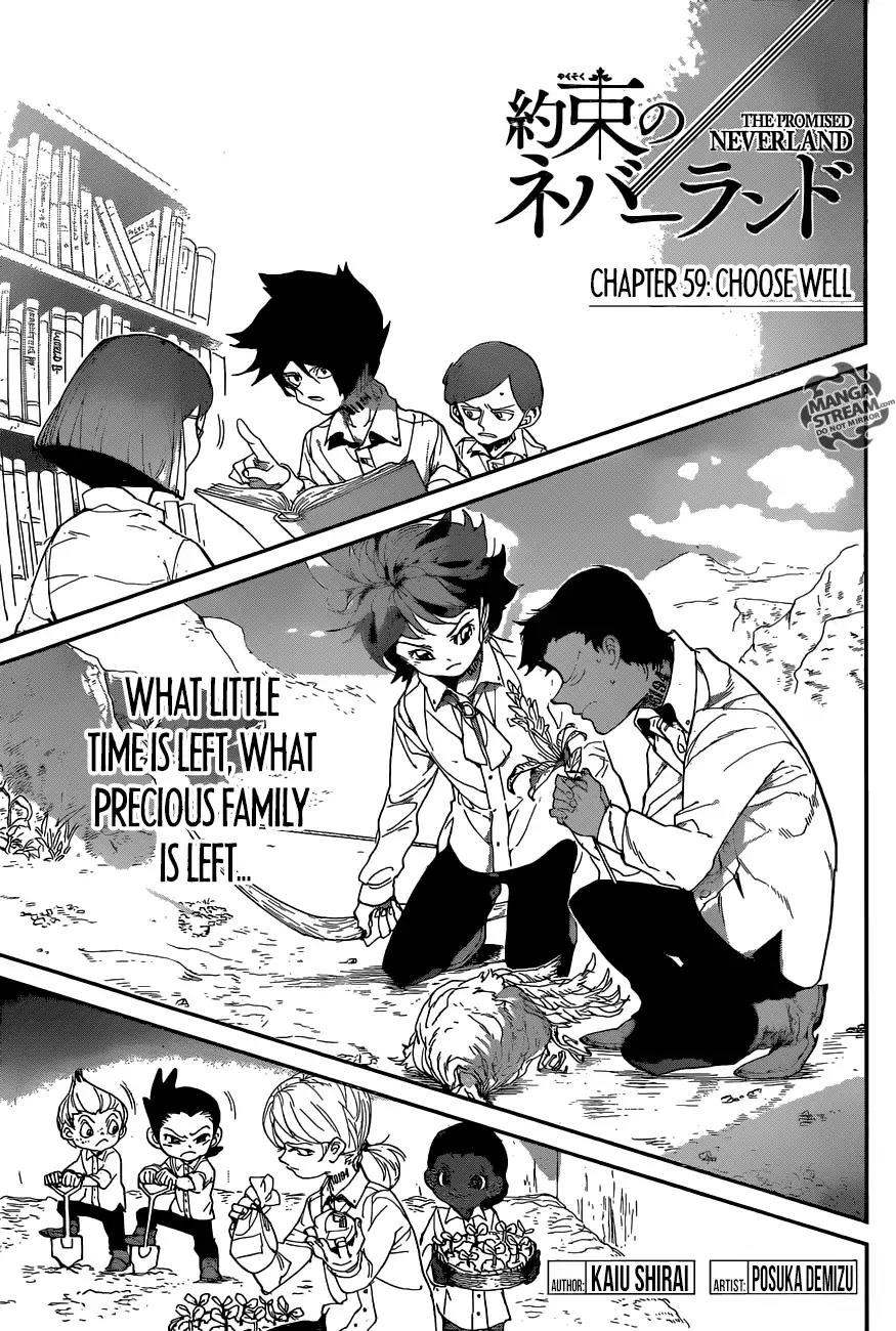 Yakusoku no Neverland Chapter 59 page 1 - Chapter 59: Choose Well