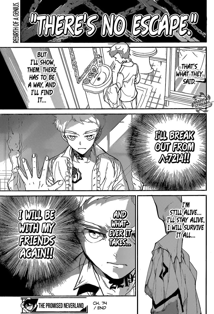 Yakusoku no Neverland Chapter 74 page 19 - Chapter 74: A Very Special Boy