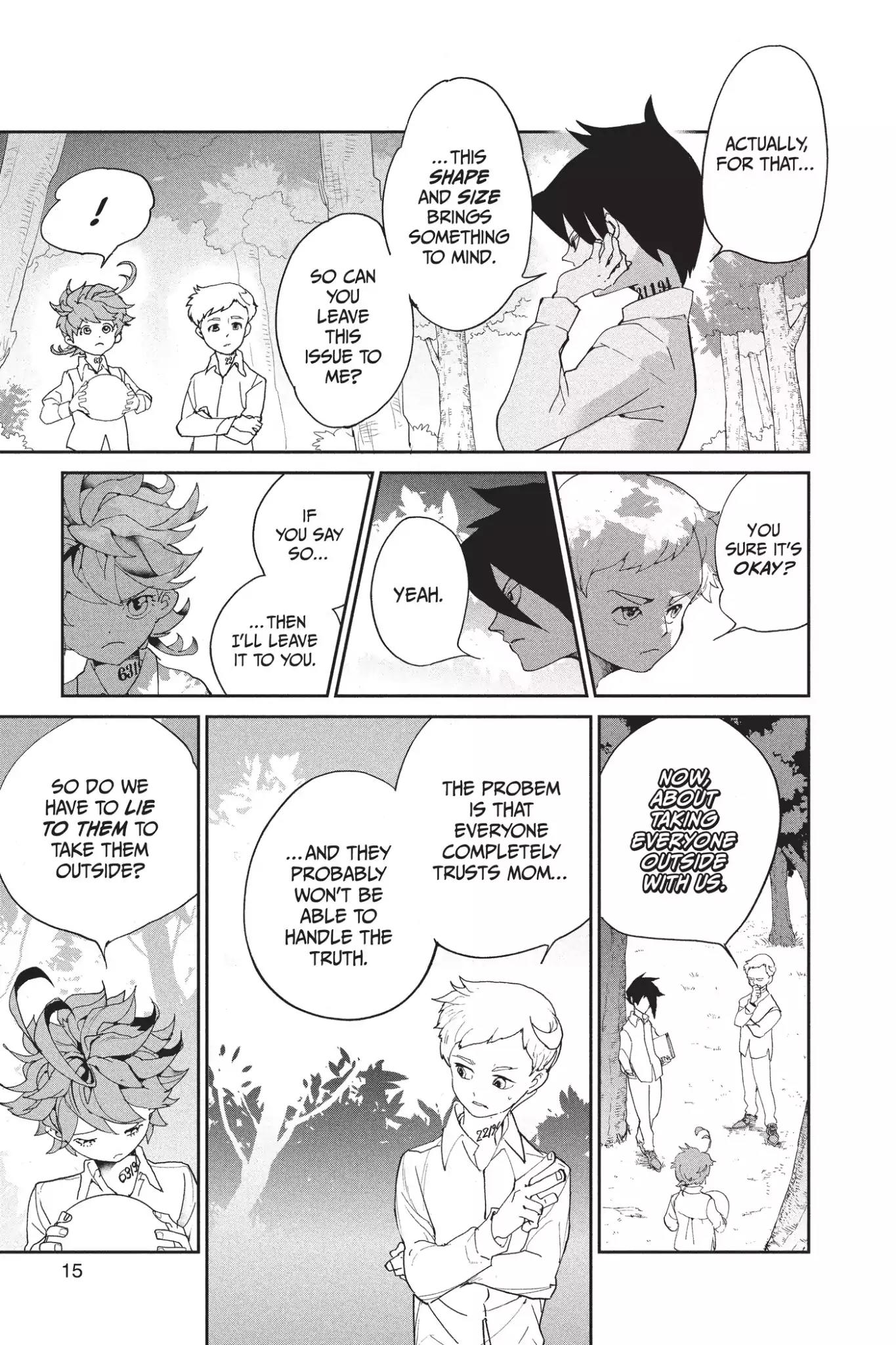 Yakusoku no Neverland Chapter 8 page 15 - Chapter 8: I Have an Idea