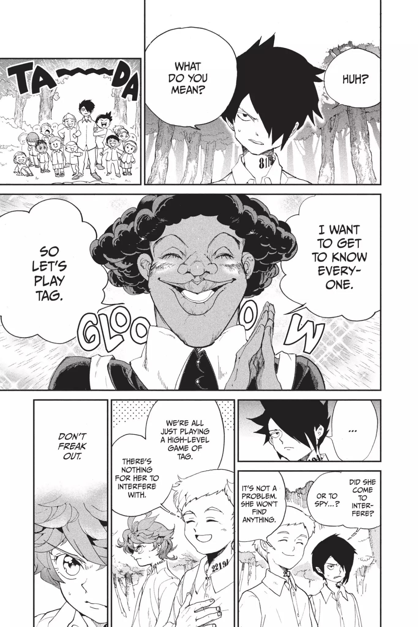 Yakusoku no Neverland Chapter 9 page 1 - Chapter 9: Let's Play Tag