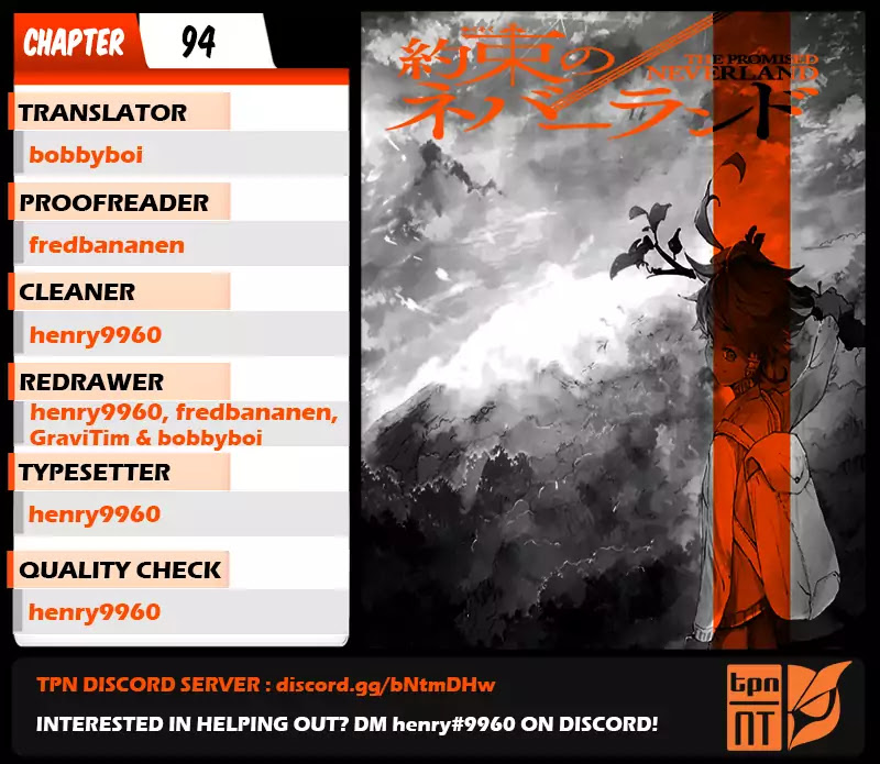 Yakusoku no Neverland Chapter 94 page 1 - Chapter 94: Live, Everybody!