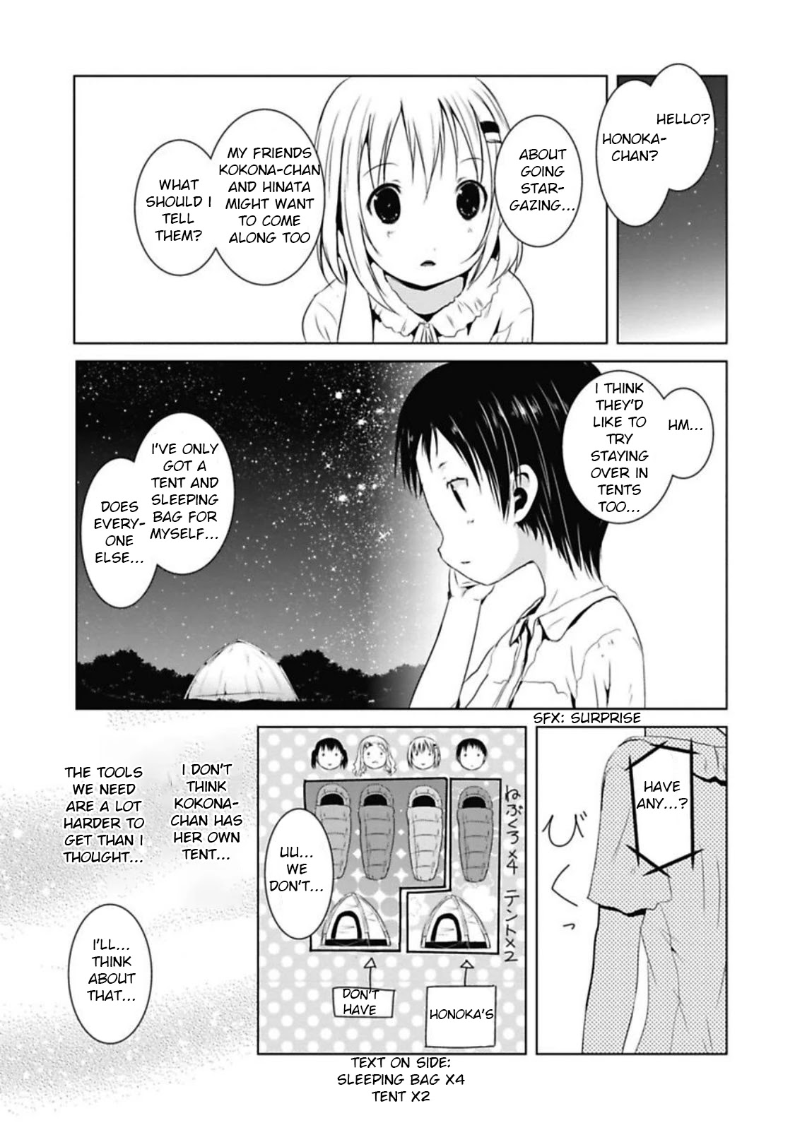 Yama No Susume Chapter 37 page 1 - Chapter 37: It's Hard Sleeping In Tents...