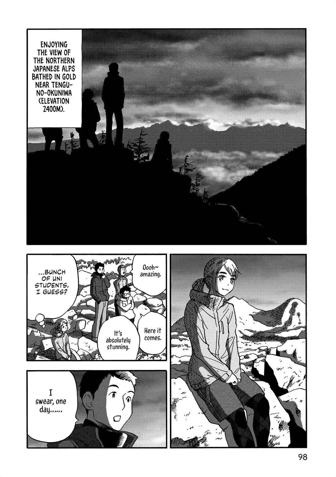 Yama to Shokuyoku to Watashi Chapter 21 page 12 - Chapter 21: Yatsugatake Traverse, Part 1: Takamiishi's Agepan