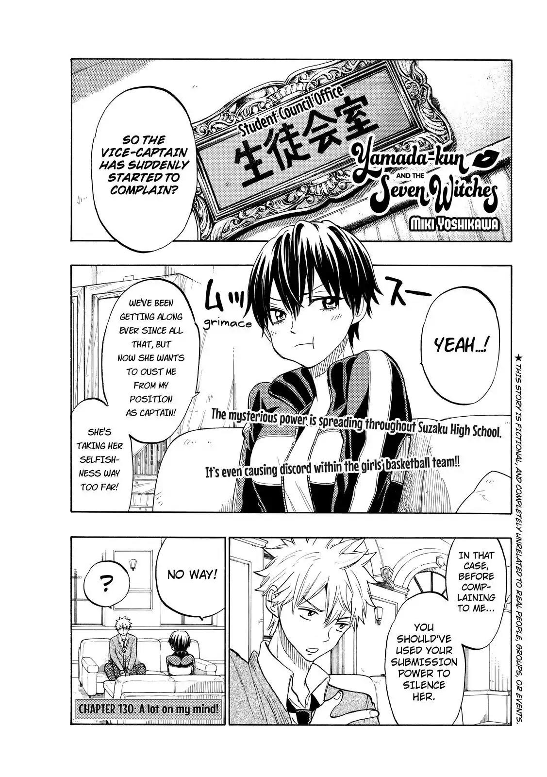 Yamada-kun to 7-nin no Majo Chapter 130 page 1 - Chapter 130: A Lot On My Mind!