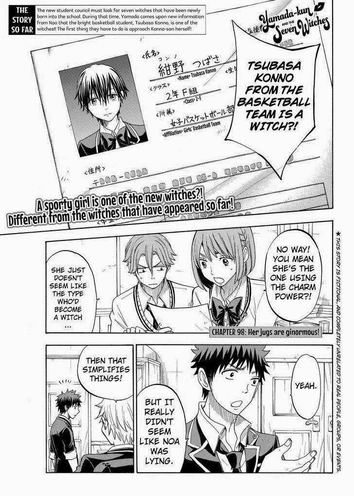 Yamada-kun to 7-nin no Majo Chapter 98 page 1 - Chapter 98: Her Jugs Are Ginormous!