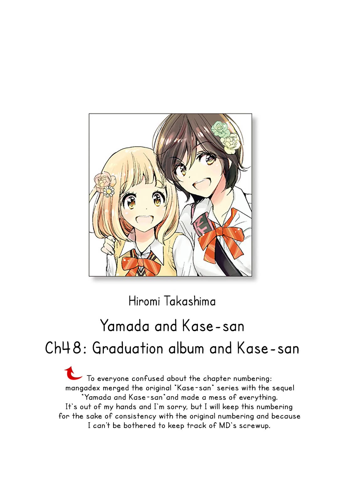 Yamada to Kase-san Chapter 48 page 1 - Chapter 48: (Yamada and Kase-san) Graduation album and Kase-san