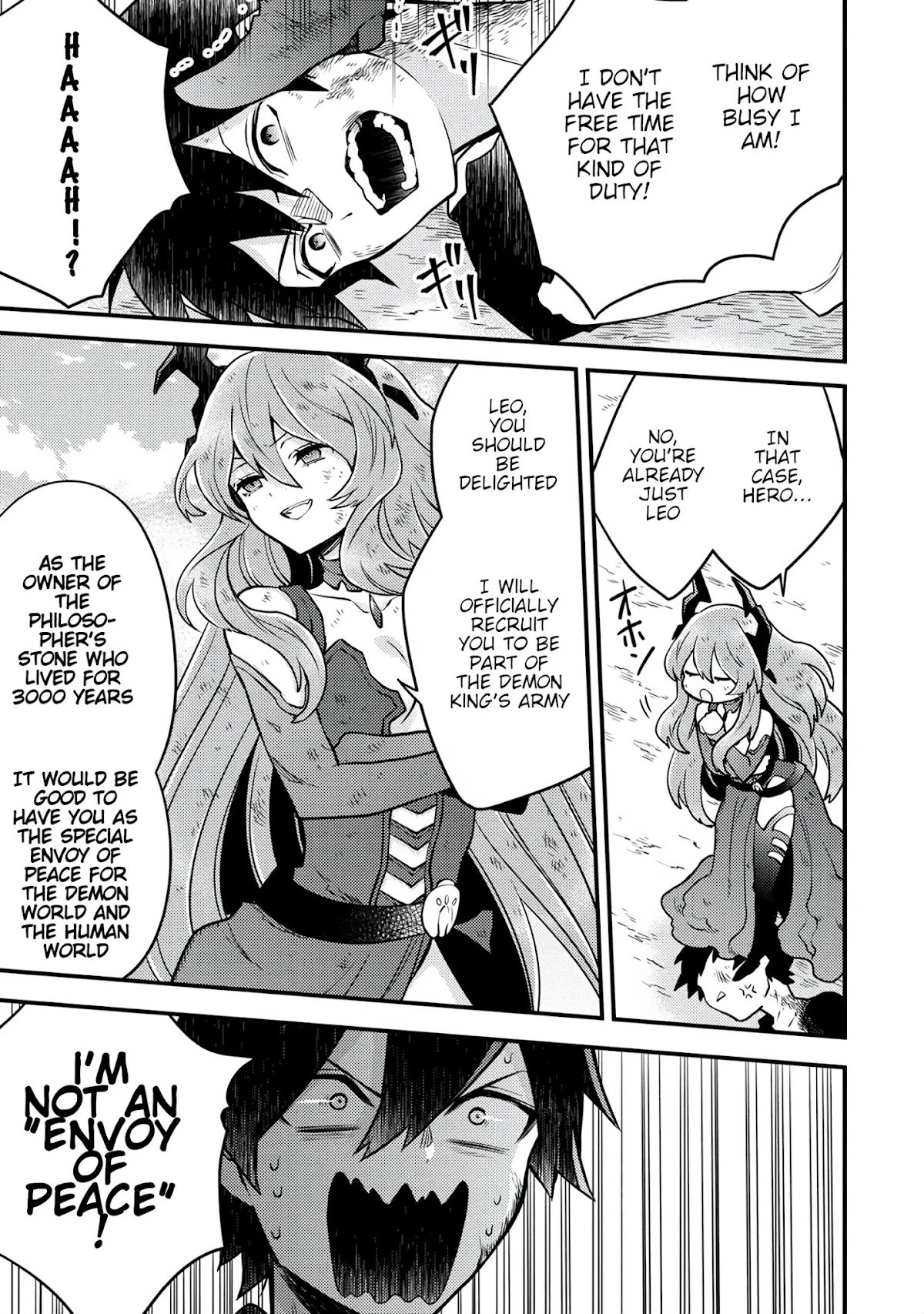 Yamemasu Tsugi No Shokuba Ha Mao Jo Chapter 15.1 page 5 - Chapter 15.1 - 15.3: Hero, Protect Humanity ………… ①