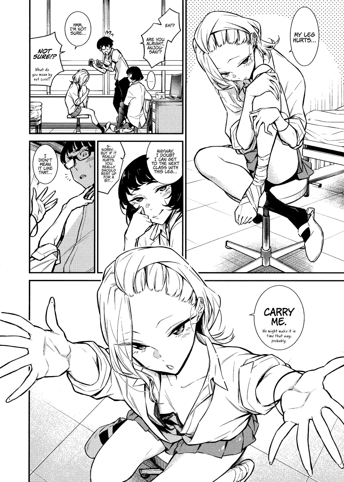 Yancha Gal no Anjou-san Chapter 34 page 7 - Chapter 34: Anjou-San Hurts Her Leg