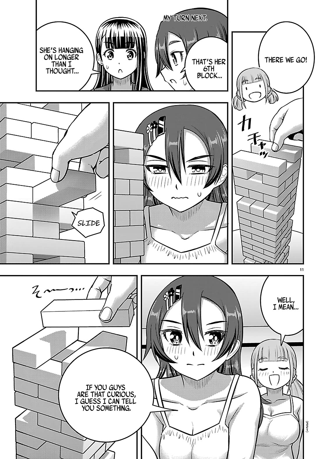 Yankee JK KuzuHana-chan Chapter 253 page 11 - Chapter 253: Jenga! A Young Girls' Battle!