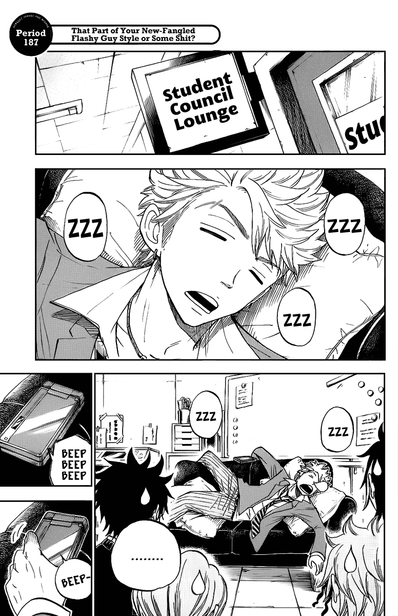 Yanki-kun to Megane-chan Chapter 187 page 1 - Chapter 187: That Part Of Your New-Fangled Flashy Guy Style or Some Shit?