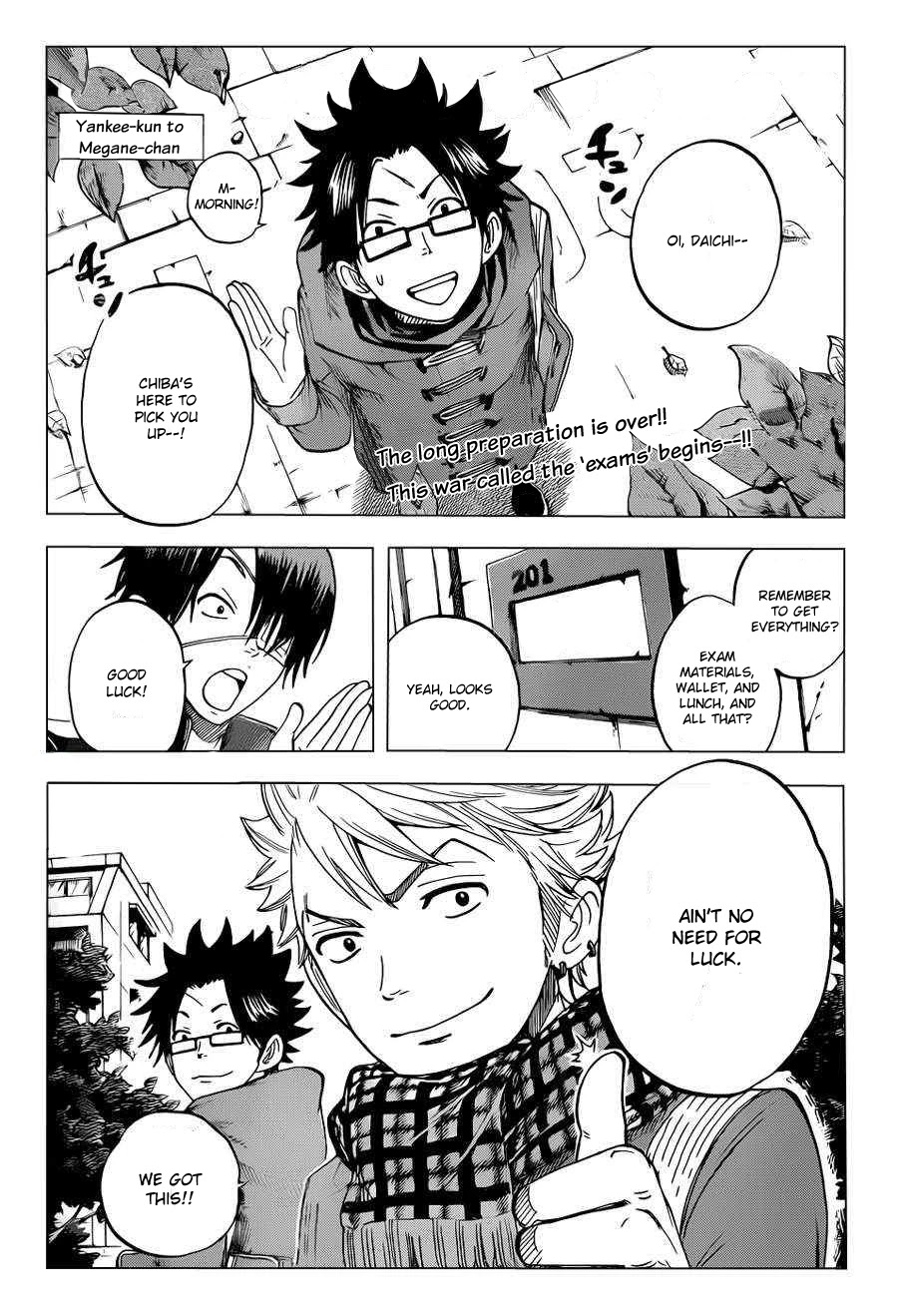 Yanki-kun to Megane-chan Chapter 195 page 1 - Chapter 195: Everyone Must Get to Tono University