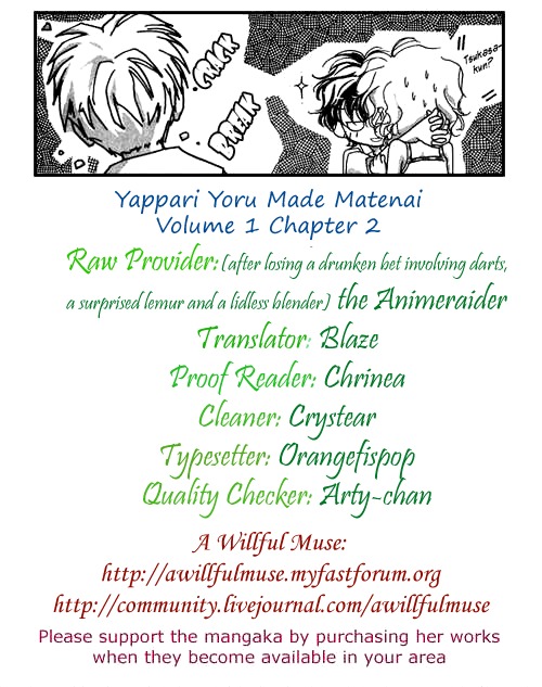 Yappari Yoru made Matenai Chapter 2 page 1 - Chapter 2: I Still Can't Wait 'Till Night