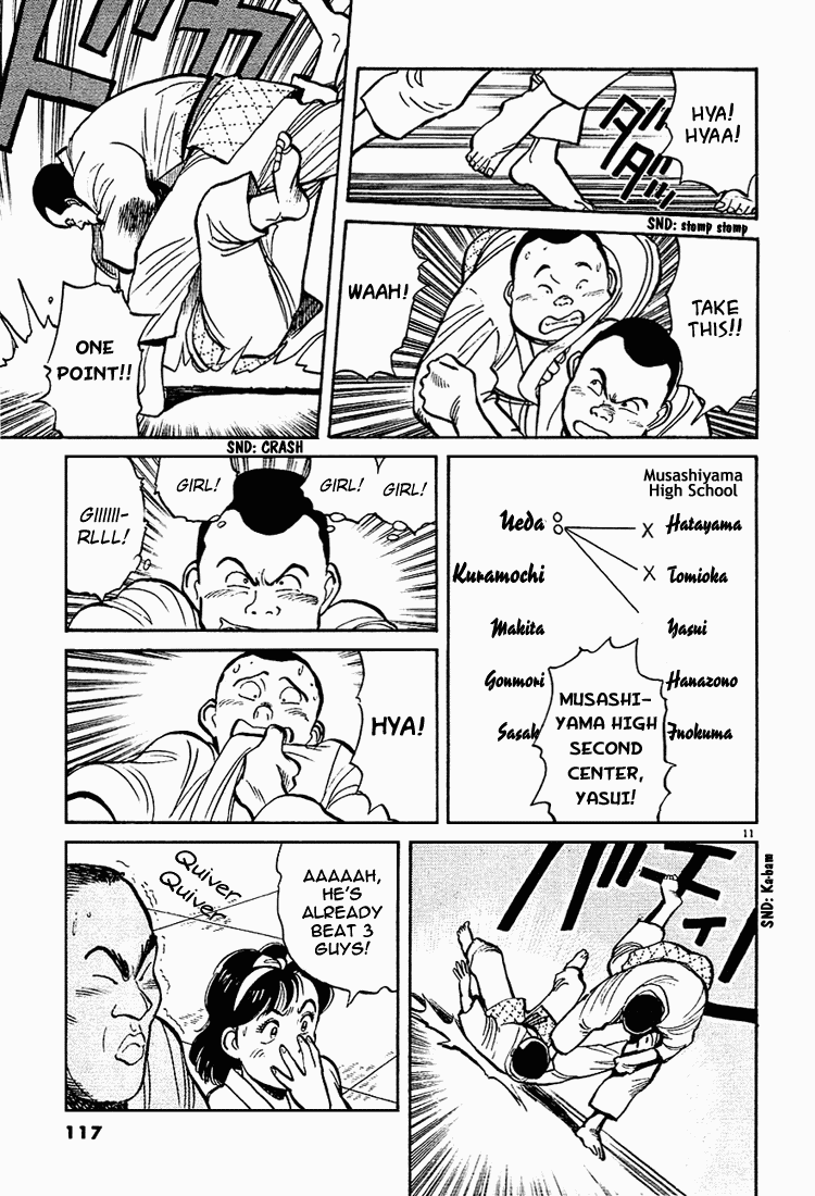 Yawara! Chapter 6.2 page 11 - Chapter 6 v2 : Judo Girl's First Real Battle
