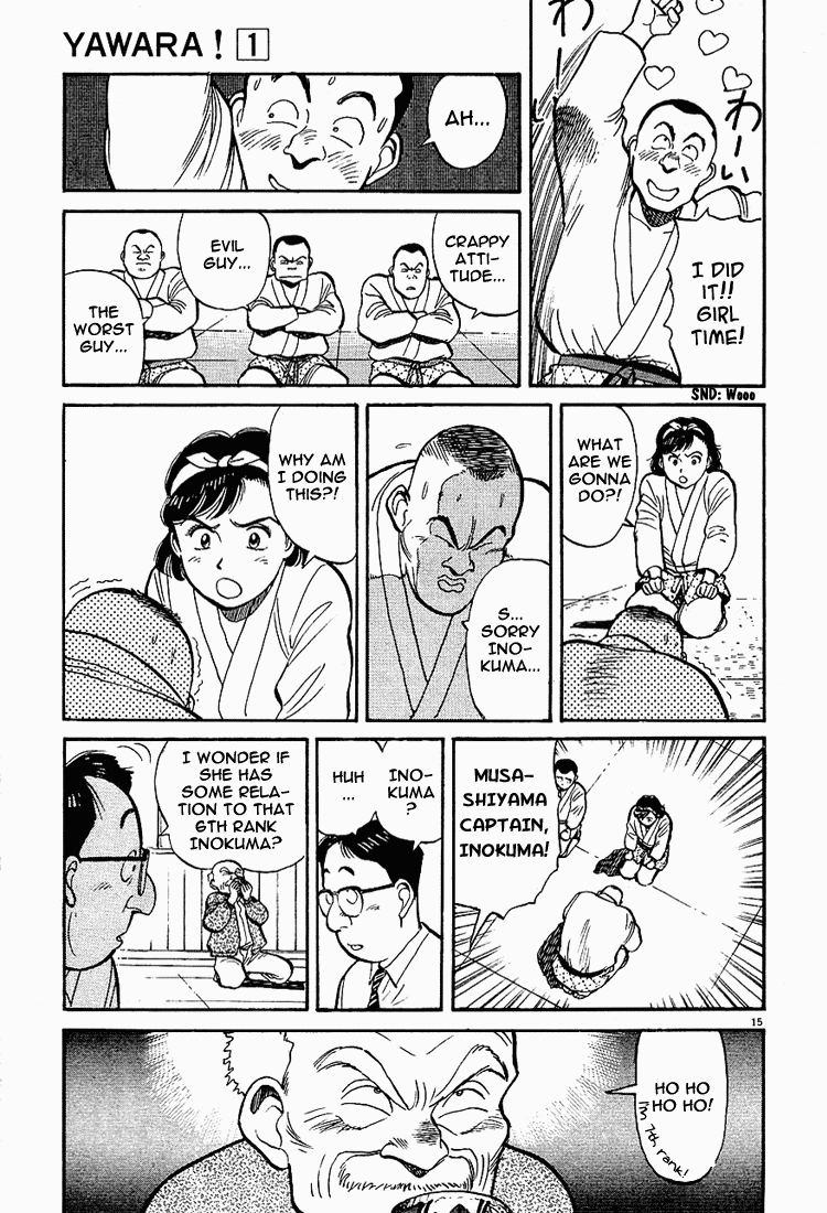 Yawara! Chapter 6.2 page 15 - Chapter 6 v2 : Judo Girl's First Real Battle