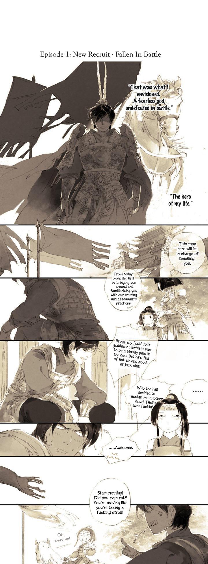 Yi Chui Wu Yue Tiao Man Ji Chapter 1 page 2 - Chapter 1: New Recruit | Fallen In Battle