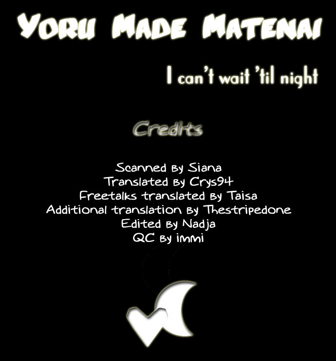 Yoru Made Matenai Chapter 1 page 1 - Chapter 1: I Can't Wait Until Nightfall