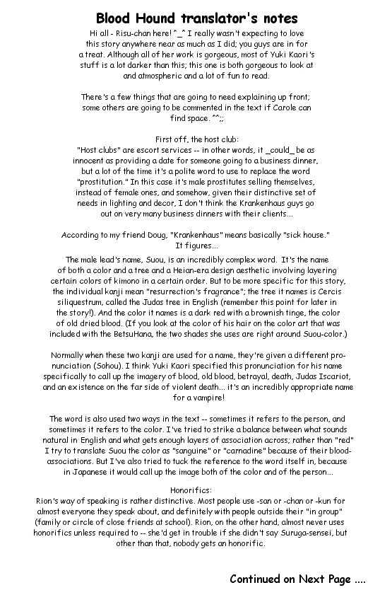 Yorugata Aijin Senmonten - Bloodhound Chapter 1.1 page 1 - Chapter 1.1