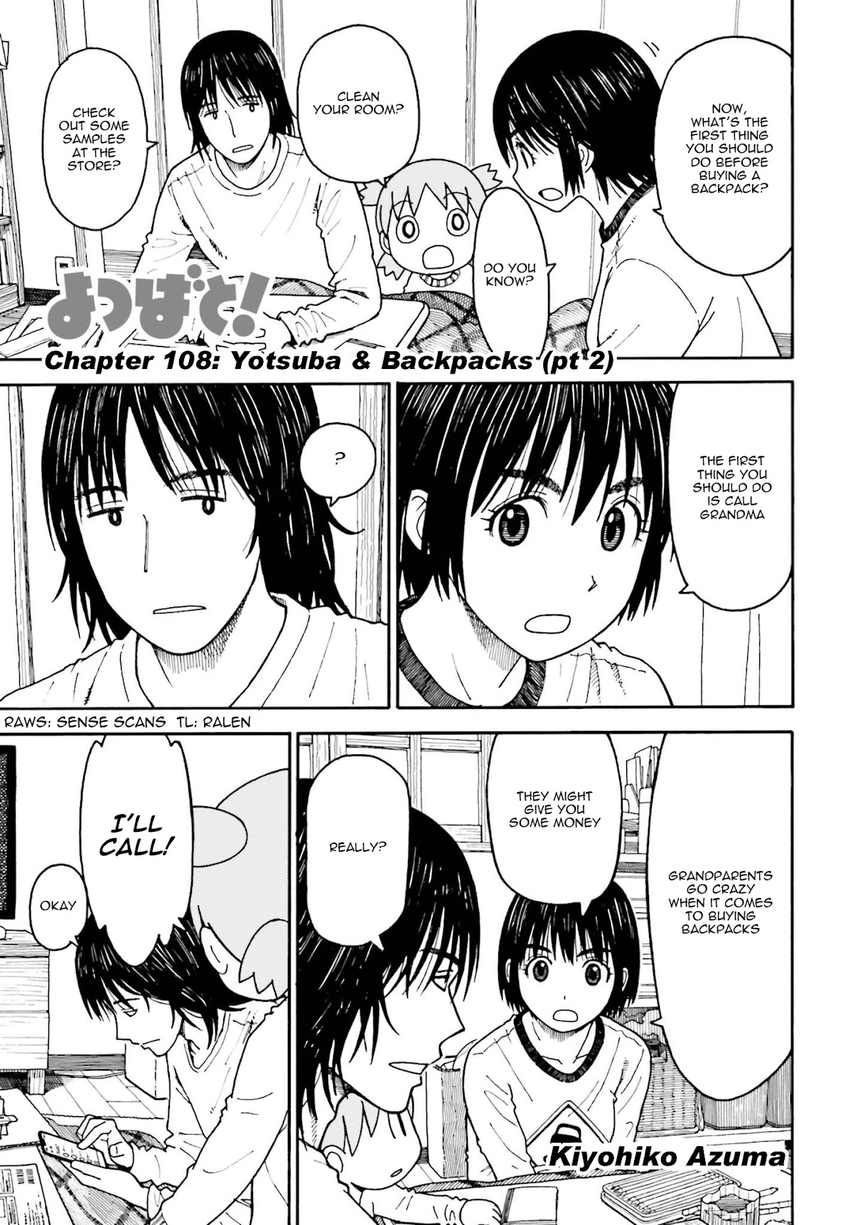 Yotsubato! Chapter 108 page 1 - Chapter 108: Yotsuba & Backpacks (part 2)