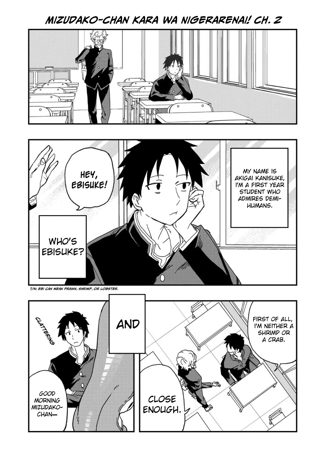 You Can’t Escape From Mizudako-chan! Chapter 2 page 1 - Chapter 2: Favorite Food