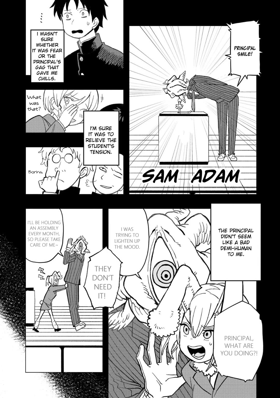 You Can’t Escape From Mizudako-chan! Chapter 7 page 4 - Chapter 7: Principal Sam Adam