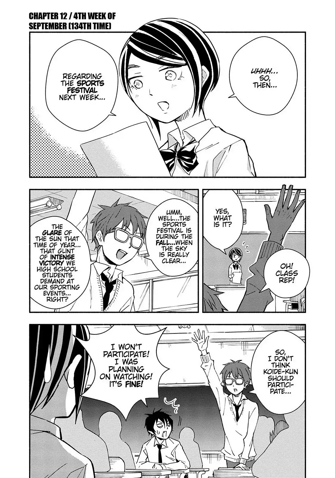You no Ataranai Koide-kun Chapter 12 page 1 - Chapter 12: 4th Week of September (134th Time)