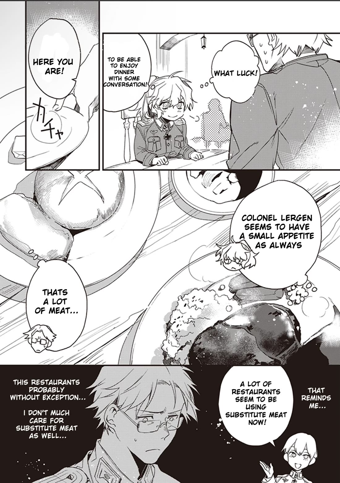Youjo Senki Restaurant Chapter 9 page 7 - Chapter 9: Ch.9 Substitute Meat