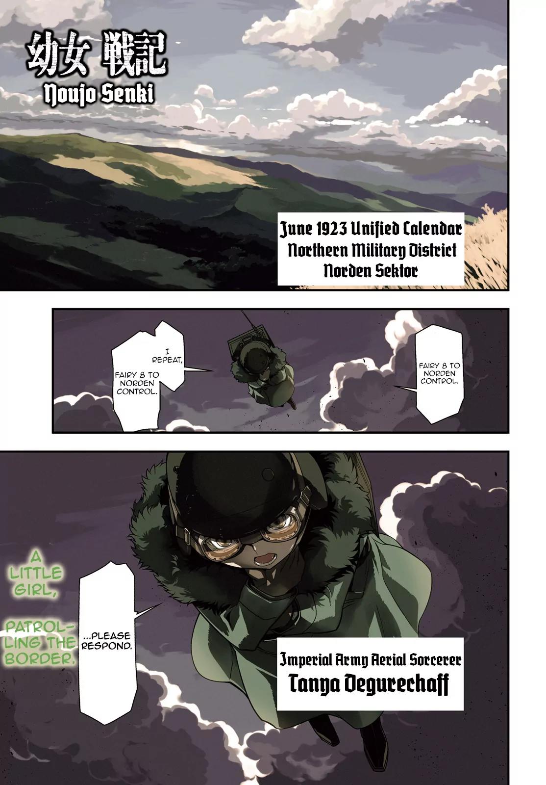 Youjo Senki Chapter 1 page 1 - Chapter 1: The Sky in Norden