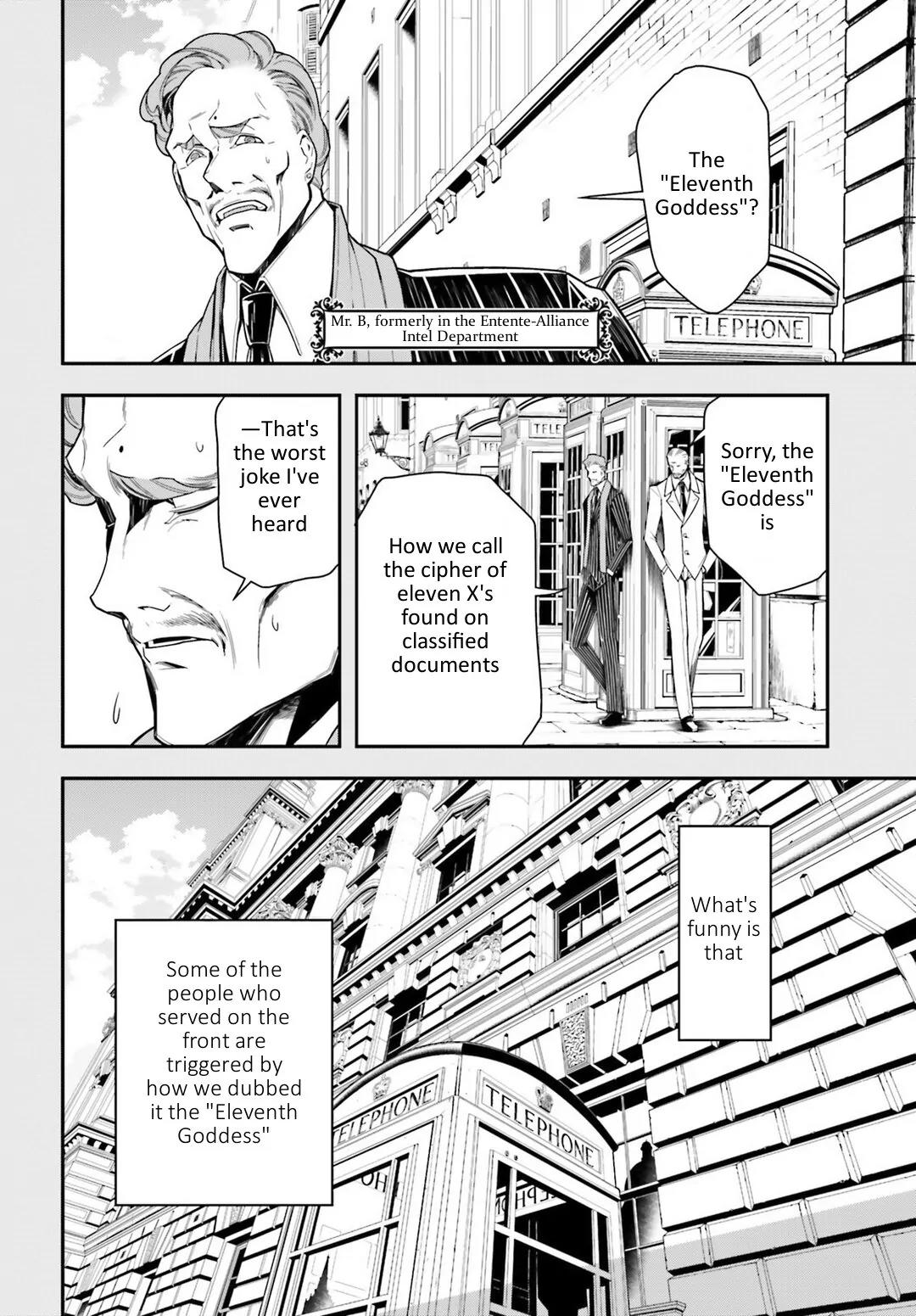 Youjo Senki Chapter 9 page 10 - Chapter 9: Andrew Reports: Mysteries of the Eleventh Goddess and V600
