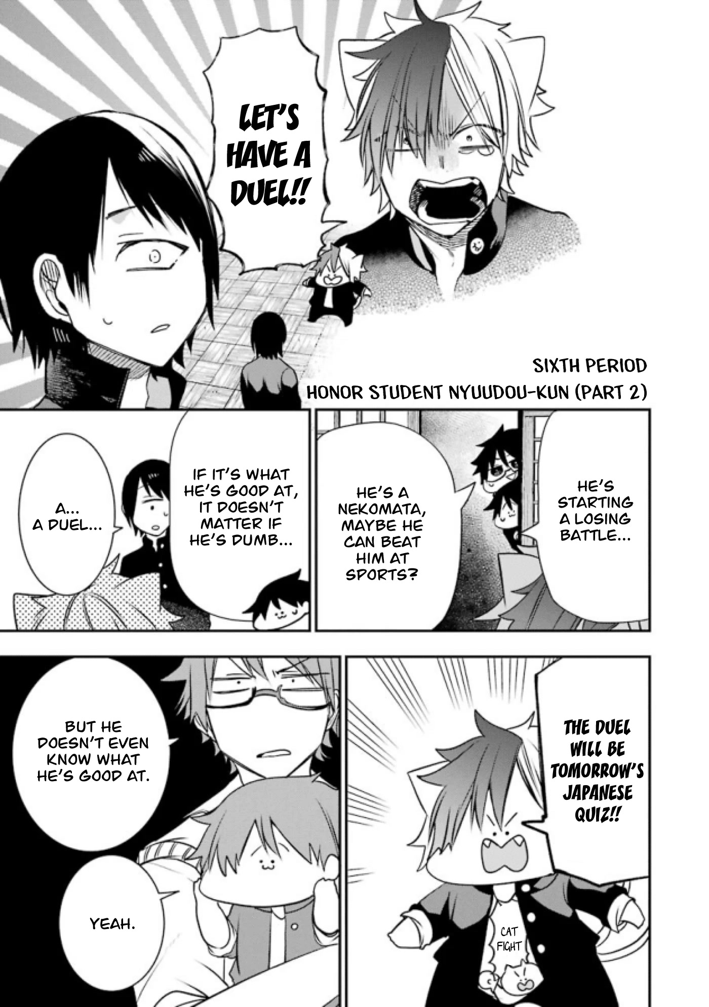Youkai Gakkou no Seito Hajimemashita! Chapter 6 page 1 - Chapter 6: Honor Student Nyuudou-kun (Part 2)