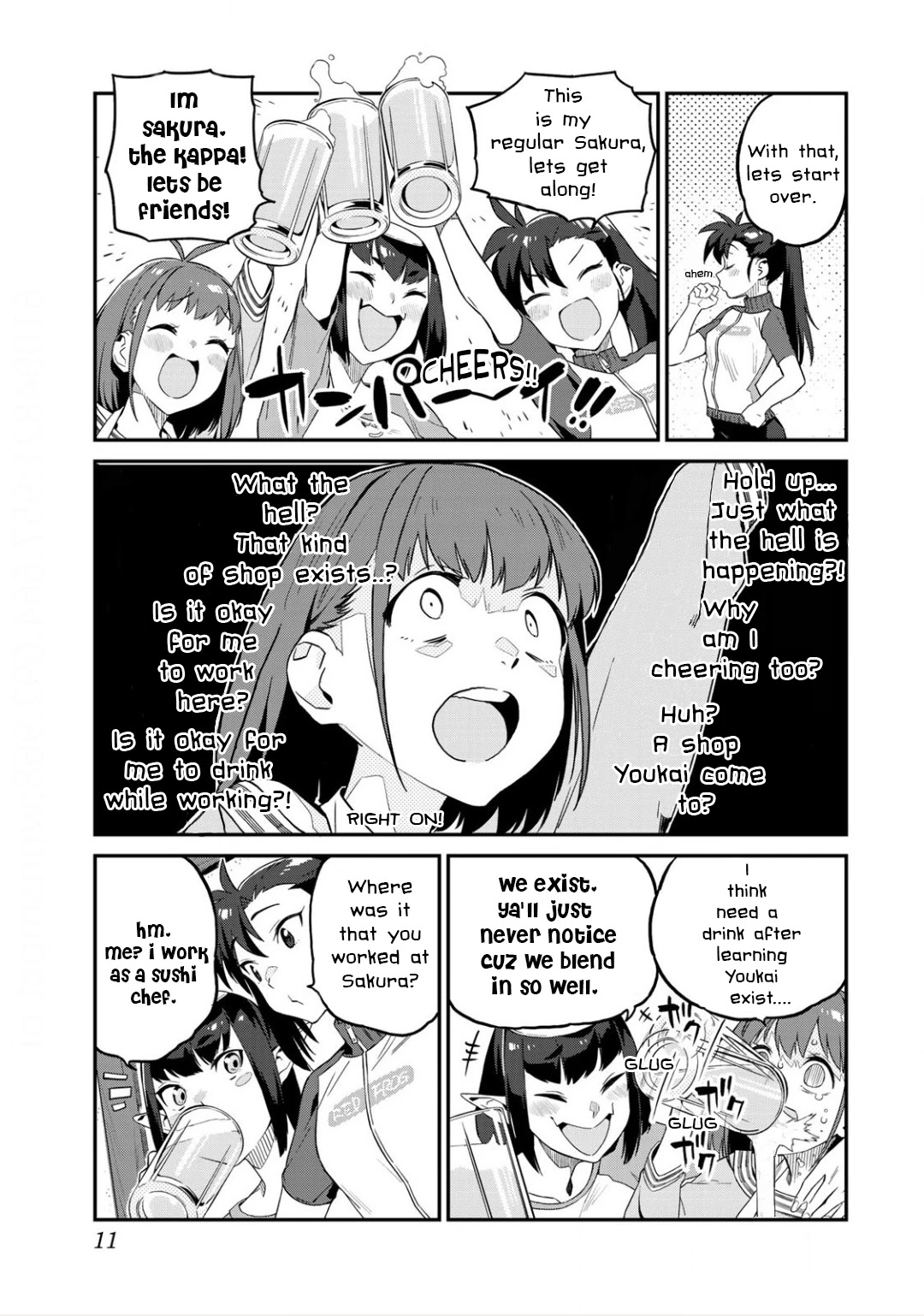 Youkai Izakaya Nonbereke Chapter 1 page 11 - Chapter 1: CUP ONE : First day of work!