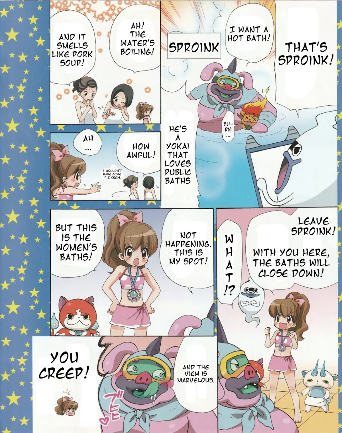 Youkai Watch ~Waku Waku Nyanderful Days~ Chapter 14 page 4 - Chapter 14: Mess in the Springdale Public Baths