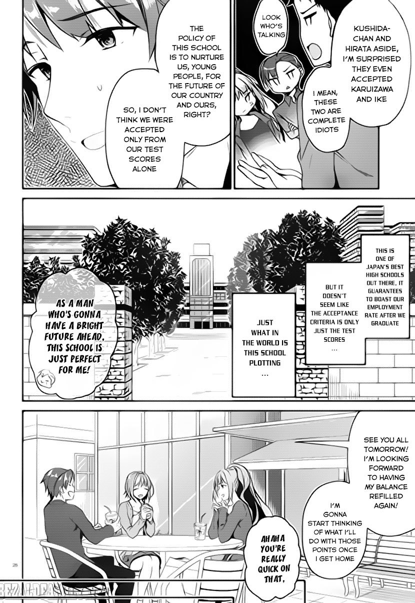 Youkoso Jitsuryoku Shijou Shugi no Kyoushitsu e Chapter 4 page 26 - Chapter 4: Room 4