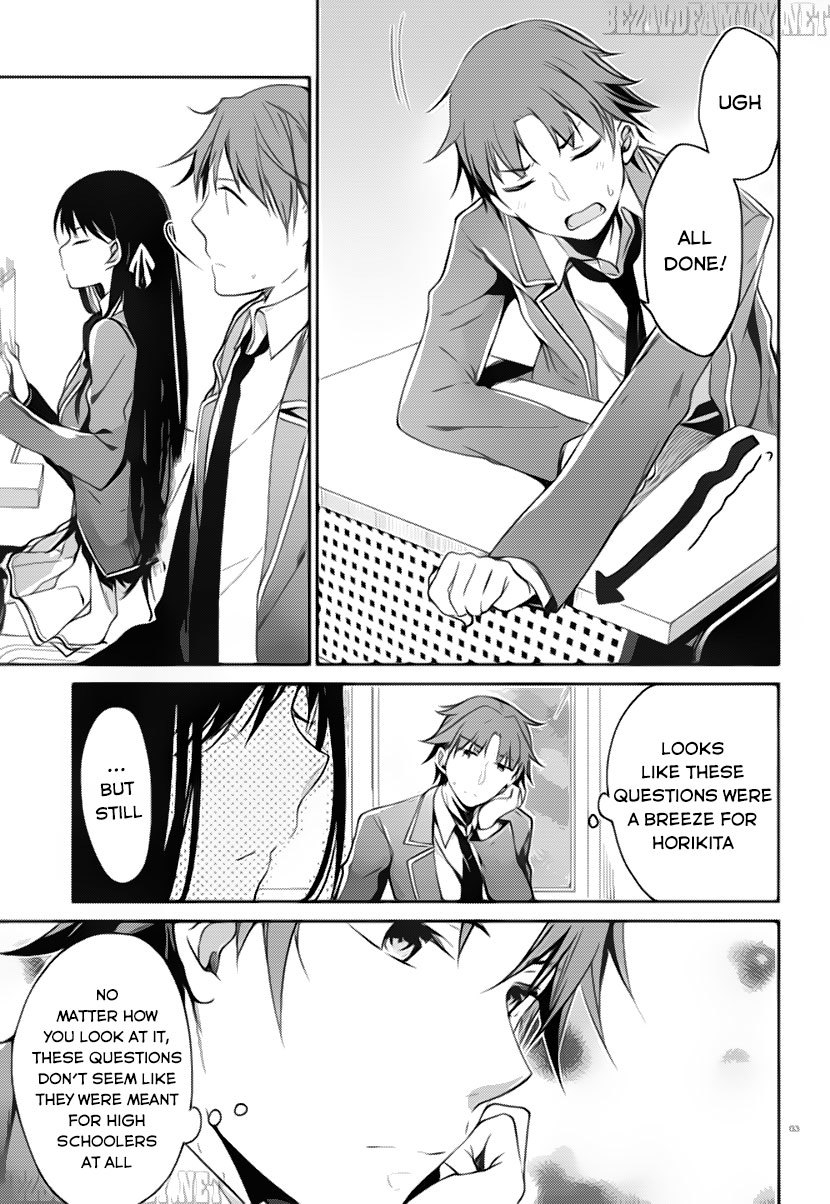 Youkoso Jitsuryoku Shijou Shugi no Kyoushitsu e Chapter 4 page 3 - Chapter 4: Room 4