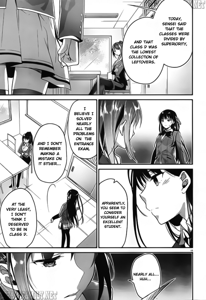 Youkoso Jitsuryoku Shijou Shugi no Kyoushitsu e Chapter 5 page 16 - Chapter 5: Room 5