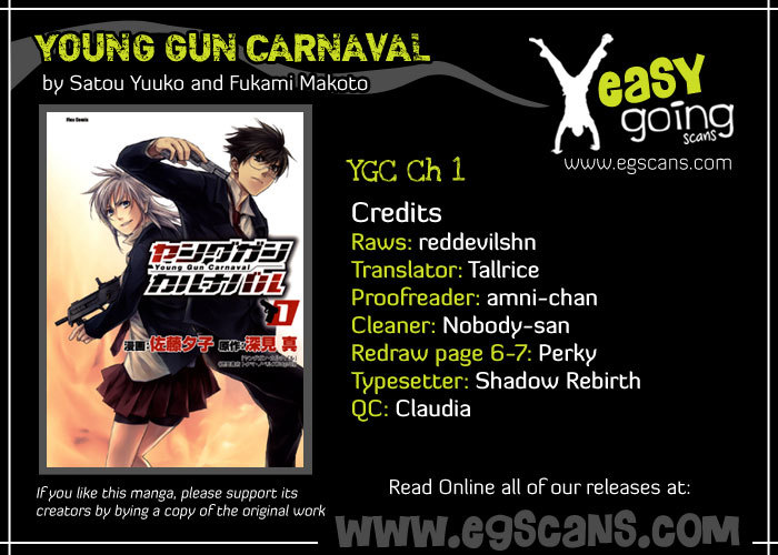 Young Gun Carnaval Chapter 1 page 2 - Chapter 1: A Highschool Assassin, Weak at both Studies and Women