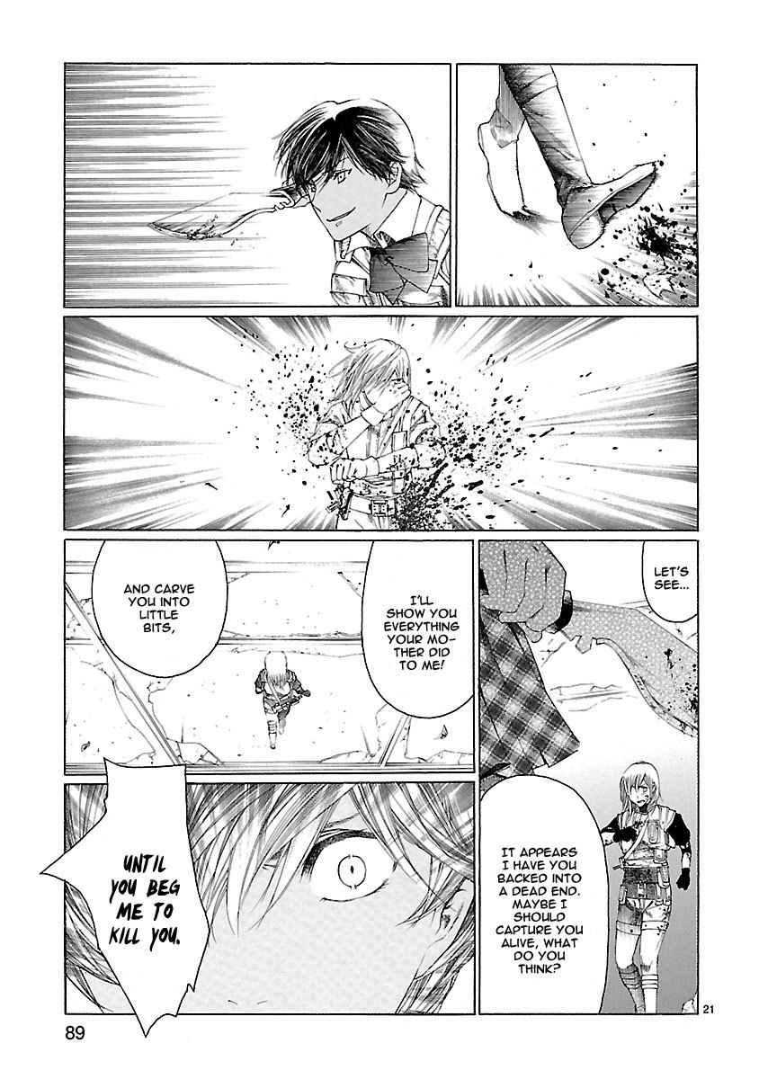 Young Gun Carnaval Chapter 21 page 22 - Chapter 21: The Twin Irises Glowing like Full Moons in the Darkness, Part 1