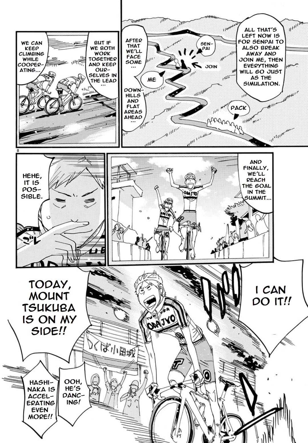 Yowamushi Pedal - Spare Bike Chapter 114 page 8 - Chapter 114: Mount Tsukuba 3 "Red Jersey"