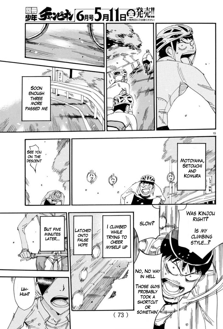 Yowamushi Pedal - Spare Bike Chapter 59 page 15 - Chapter 59: Tadokoro Jin 4