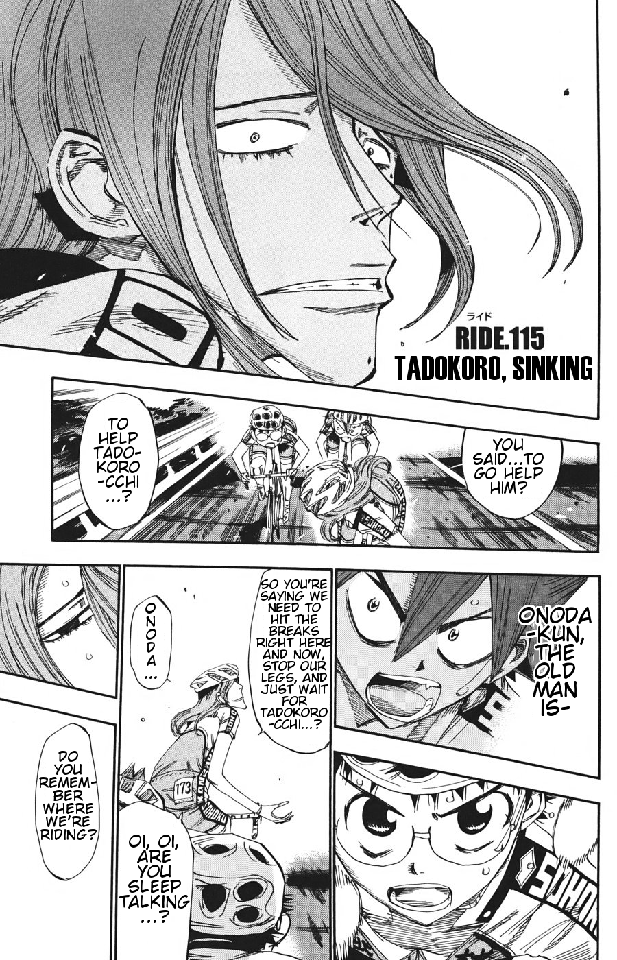 Yowamushi Pedal Chapter 115 page 1 - Chapter 115: Tadokoro, Sinking
