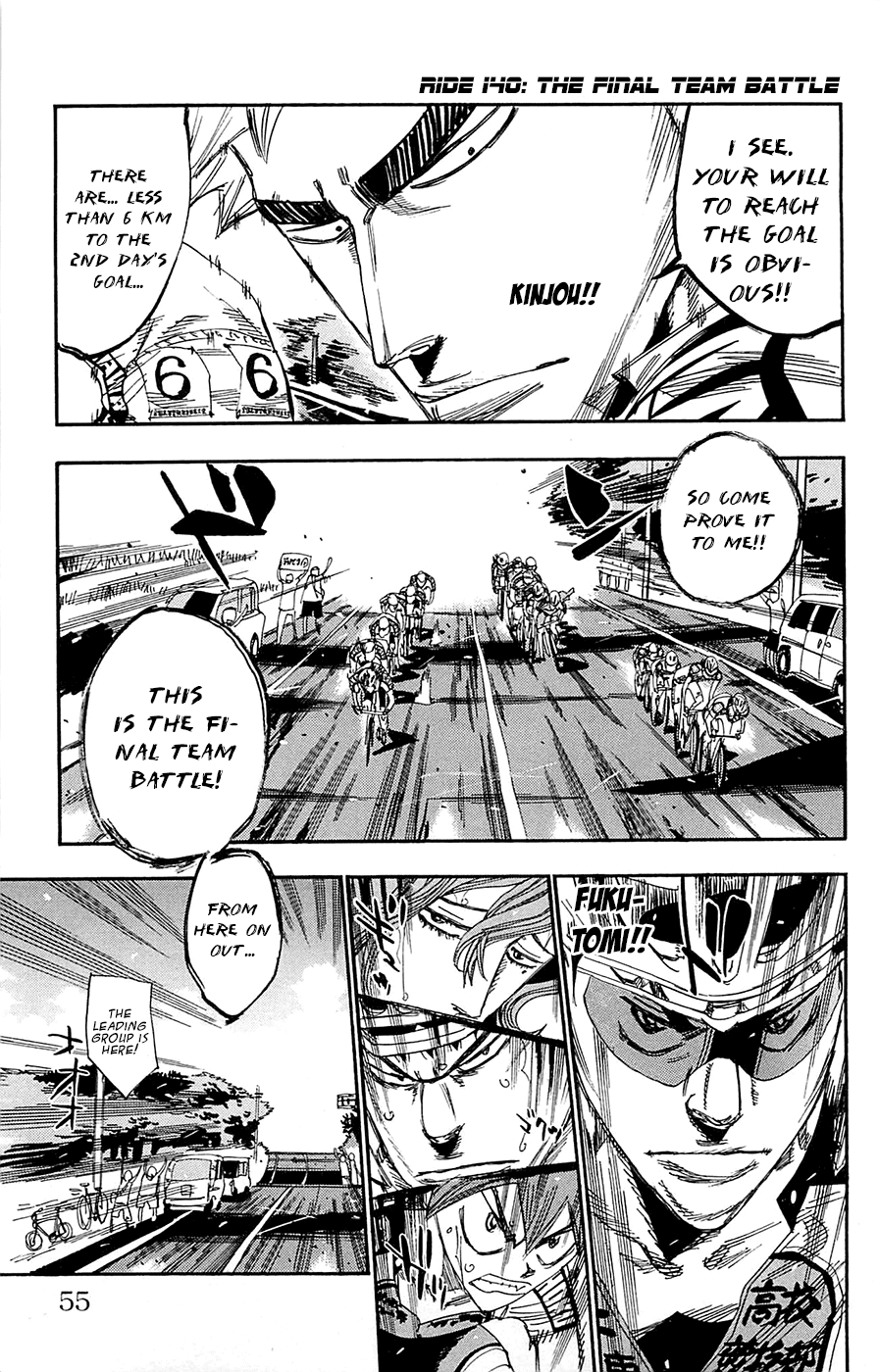Yowamushi Pedal Chapter 140 page 1 - Chapter 140: The Last Team Strategy