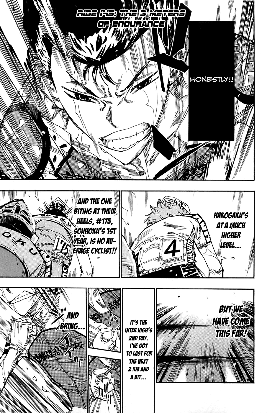Yowamushi Pedal Chapter 145 page 1 - Chapter 145: The 3 Meters of Perseverance